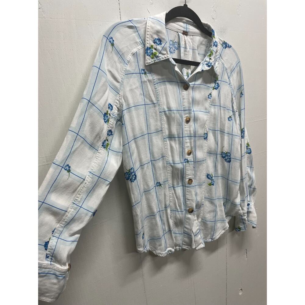 Free People Women's Window To My Heart Button Down Shirt Top White Size Small - Picture 2 of 7